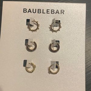 Baublebar Gold Earring Trio Huggie Set ; never worn